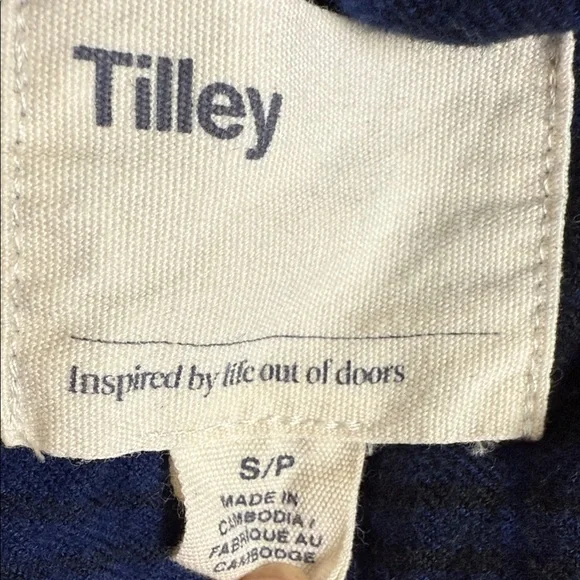 Tilley Women’s Blue Plaid Flannel Shirt S Classic Fit Cotton Button Up Soft - Picture 9 of 11